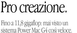 Pro Create. At speeds of up to 11.8 gigaflops, its the fastest Power Mac G4 ever.